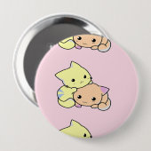Badge Rond 10 Cm De mignons petits culs roses (Devant & derrière)
