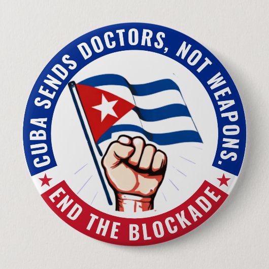 Badge Rond 10 Cm Débloquer Cuba (Devant)