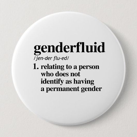 Badge Rond 10 Cm Définition de Genderfluid - termes définis de (Devant)