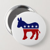 Badge Rond 10 Cm Démocrate Donkey 1 (Devant & derrière)