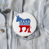 Badge Rond 10 Cm Démocrate pour Newsom (En situation)
