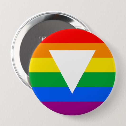 Badge Rond 10 Cm Design triangle gay pride (Devant & derrière)