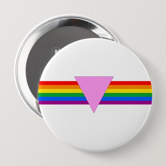 Badge Rond 10 Cm Design triangle gay pride (Devant & derrière)