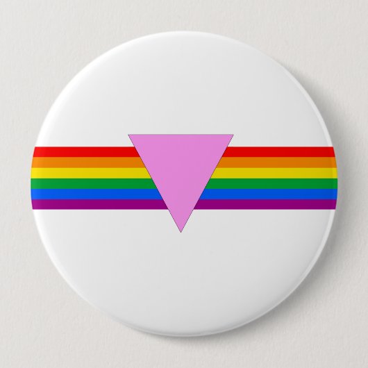 Badge Rond 10 Cm Design triangle gay pride (Devant)
