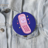 Badge Rond 10 Cm Dessin téléphonique mignon (En situation)