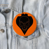 Badge Rond 10 Cm Deux Filles Et Crâne (En situation)