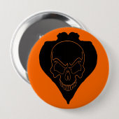 Badge Rond 10 Cm Deux Filles Et Crâne (Devant & derrière)