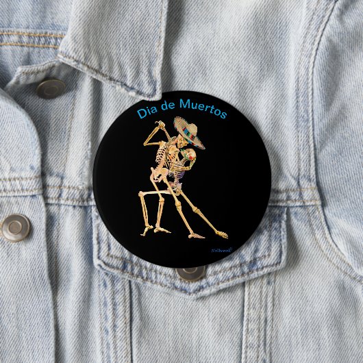 Badge Rond 10 Cm Dia de Muertos (En situation)