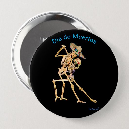 Badge Rond 10 Cm Dia de Muertos (Devant & derrière)