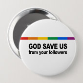 Badge Rond 10 Cm Dieu nous sauvent de vos disciples (Devant & derrière)