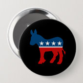 BADGE ROND 10 CM DNC - DÉMOCRATE - ÂNE (Devant & derrière)
