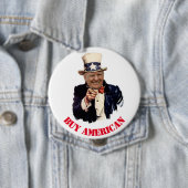 BADGE ROND 10 CM DONALD TRUMP 2020 ACHETER AMÉRICAIN (En situation)