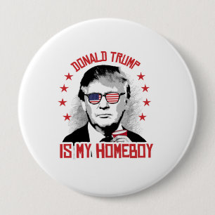 Badge Rond 10 Cm Donald Trump est mon héros