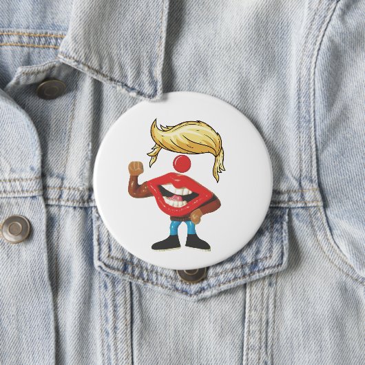 Badge Rond 10 Cm Donald Trump face clown (En situation)