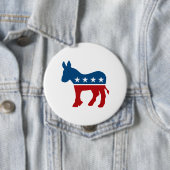Badge Rond 10 Cm Donkey démocrate (En situation)