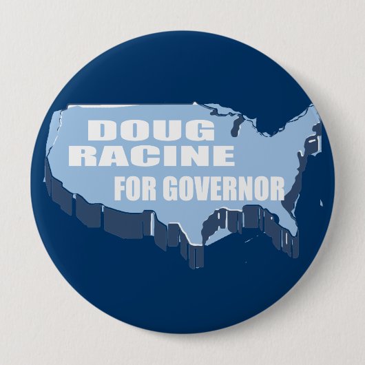 BADGE ROND 10 CM DOUG RACINE POUR LE GOUVERNEUR (Devant)