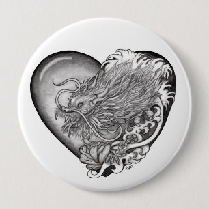 Badge Rond 10 Cm Dragon Heart
