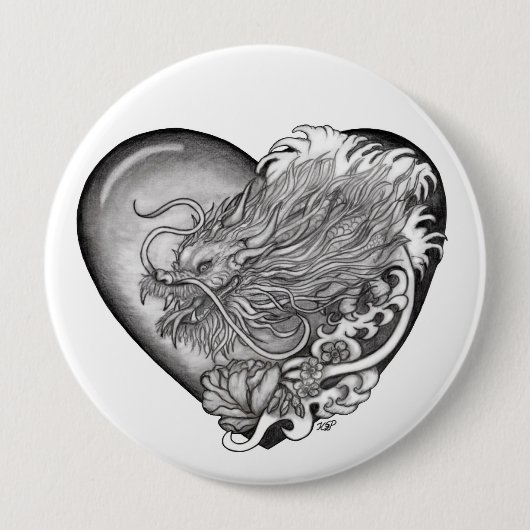 Badge Rond 10 Cm Dragon Heart (Devant)