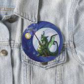 Badge Rond 10 Cm Dragon Watch Art (En situation)