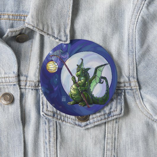 Badge Rond 10 Cm Dragon Watch Art (En situation)