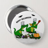 Badge Rond 10 Cm Dragons - Joyeux Halloween ! Aujourd'hui je vais c (Devant & derrière)