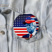 Badge Rond 10 Cm Drapeau américain Donald Trump 2024 (En situation)