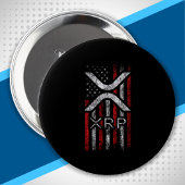 Badge Rond 10 Cm Drapeau américain - XRP Crypto Devise Cryptomonnai