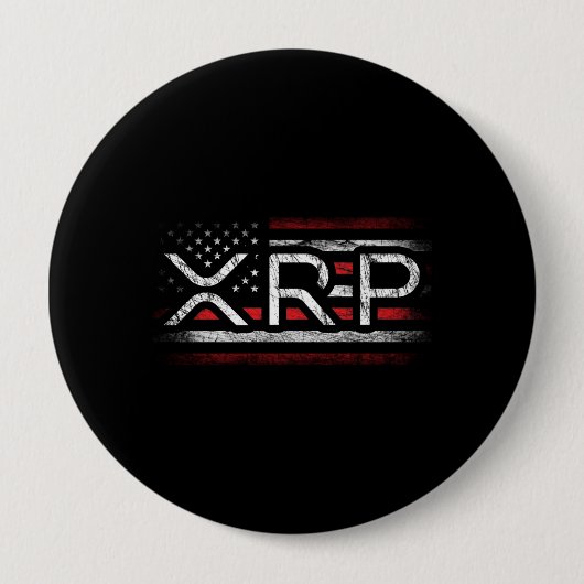 Badge Rond 10 Cm Drapeau américain XRP Crypto Devise Cryptomonnaie (Devant)