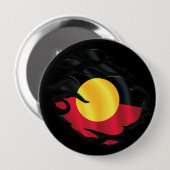 Badge Rond 10 Cm Drapeau arraché autochtone (Devant & derrière)