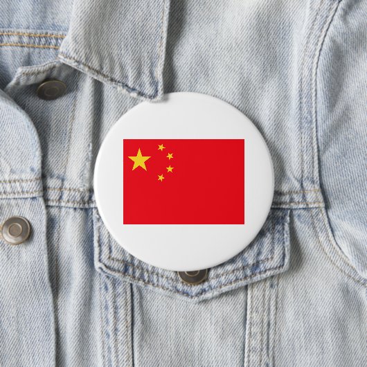 Badge Rond 10 Cm Drapeau chinois (En situation)