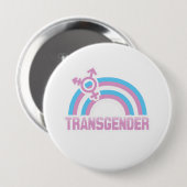 BADGE ROND 10 CM DRAPEAU D'ARC-EN-CIEL DE TRANSSEXUEL (Devant & derrière)