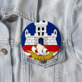 Badge Rond 10 Cm Drapeau de Belgrade (En situation)