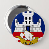 Badge Rond 10 Cm Drapeau de Belgrade (Devant & derrière)