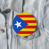 Badge Rond 10 Cm Drapeau de Catalogne (En situation)