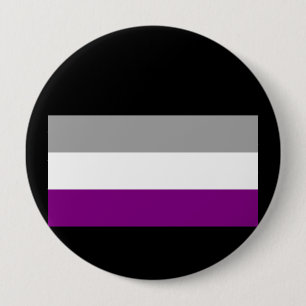 BADGE ROND 10 CM DRAPEAU DE FIERTÉ ASEXUEL OFFICIEL