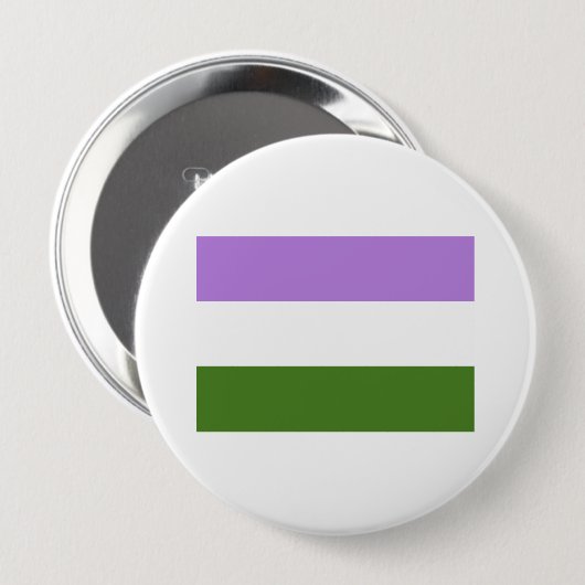 Badge Rond 10 Cm Drapeau de fierté de Genderqueer (Devant & derrière)