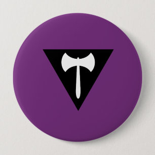 Badge Rond 10 Cm Drapeau de fierté du Labrys lesbien