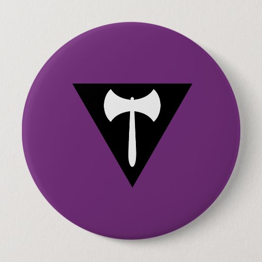 Badge Rond 10 Cm Drapeau de fierté du Labrys lesbien (Devant)