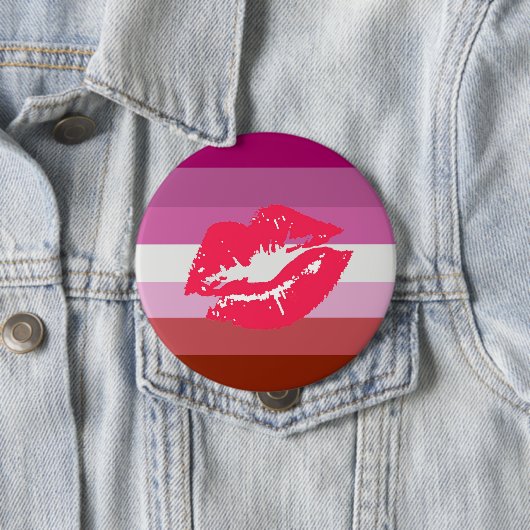 Badge Rond 10 Cm Drapeau de la fierté lesbienne (En situation)