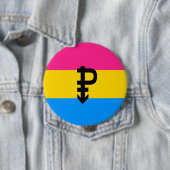 Badge Rond 10 Cm Drapeau de la fierté Pansexual (En situation)