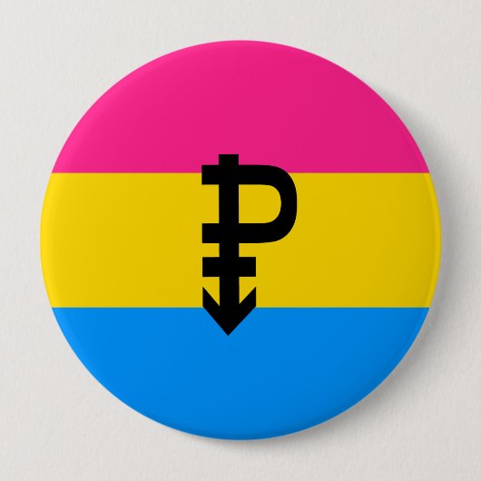 Badge Rond 10 Cm Drapeau de la fierté Pansexual (Devant)