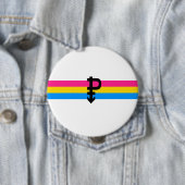 Badge Rond 10 Cm Drapeau de la fierté Pansexual (En situation)