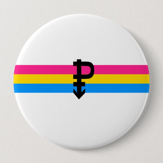 Badge Rond 10 Cm Drapeau de la fierté Pansexual (Devant)
