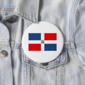Badge Rond 10 Cm Drapeau de la République Dominicaine (En situation)
