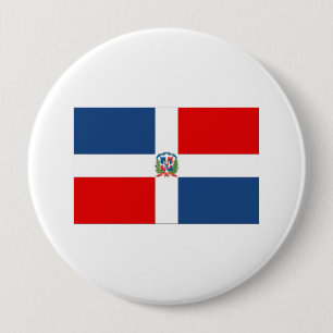 Badge Rond 10 Cm Drapeau de la République Dominicaine