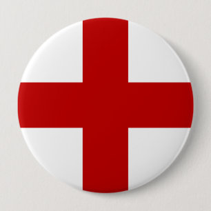 Badge Rond 10 Cm Drapeau de l'Angleterre ou de la Croix de Saint-Ge