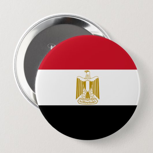 Badge Rond 10 Cm Drapeau de l'Égypte (Devant & derrière)