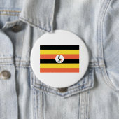 Badge Rond 10 Cm Drapeau de l'Ouganda (En situation)