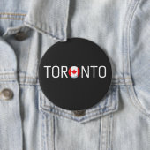 Badge Rond 10 Cm Drapeau de Toronto Canada (En situation)