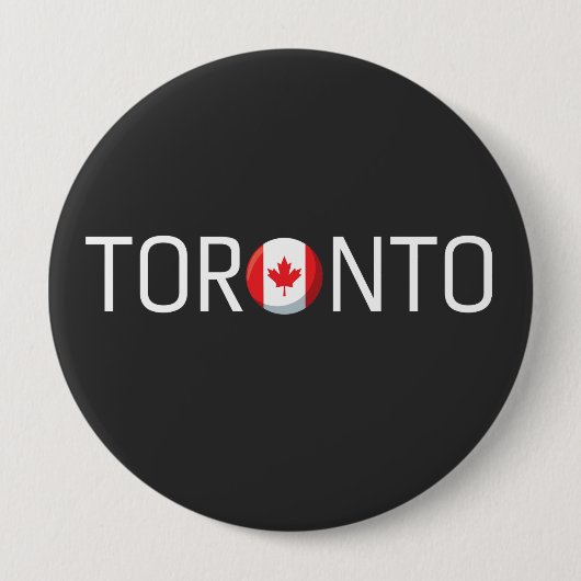 Badge Rond 10 Cm Drapeau de Toronto Canada (Devant)